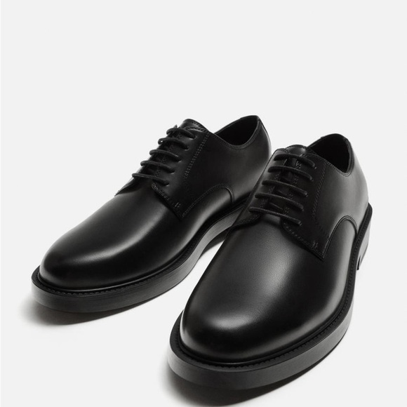 (P5) NWT Zara Black Men's Oxfords, Size 41/8 USA - Picture 1 of 13